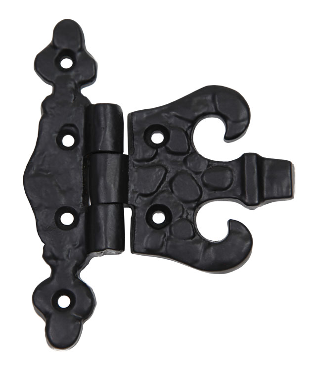 Gate Hardware |   4″ (102mm) Antique Unequal Hinges – PAIR (Black) Door Gate Hardware