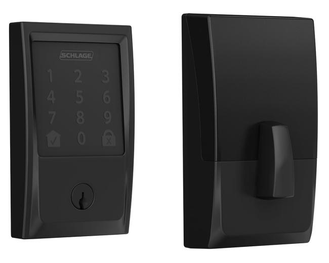 Deadbolts |   Encode™ BE489WBC Smart WiFi Deadbolt with Century Trim Deadbolts Black-Matte/Nickel-Satin