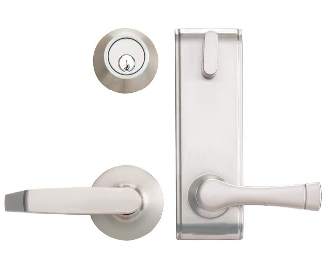 Deadbolts |   Interconnect Deadbolt Lock – Harper Lever Interior Trim (KW1 Kwikset Keyway) Deadbolts Bronze-Tuscan/Nickel-Satin