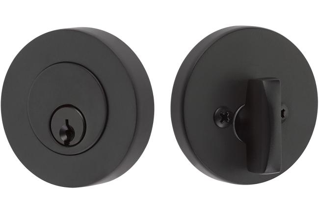 Deadbolts |   Modern Disc Deadbolt – Solid Brass Deadbolts Black-Flat/Brass-Satin/Brass-Unlacquered/Bronze-Oil Rubbed/Chrome-Polished/Nickel-Polished/Nickel-Satin/Stainless Steel-Brushed