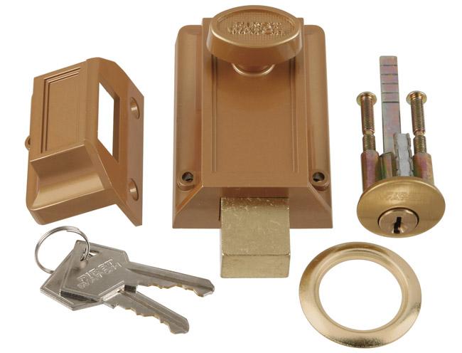 Deadbolts |   Night Bolt and Locking Cylinder – EACH (Satin Bronze) Deadbolts Deadbolts