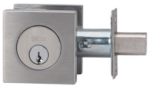 Deadbolts |   Square Solid Stainless Steel Auxiliary Deadbolt (Satin Stainless Steel) Deadbolts Deadbolts