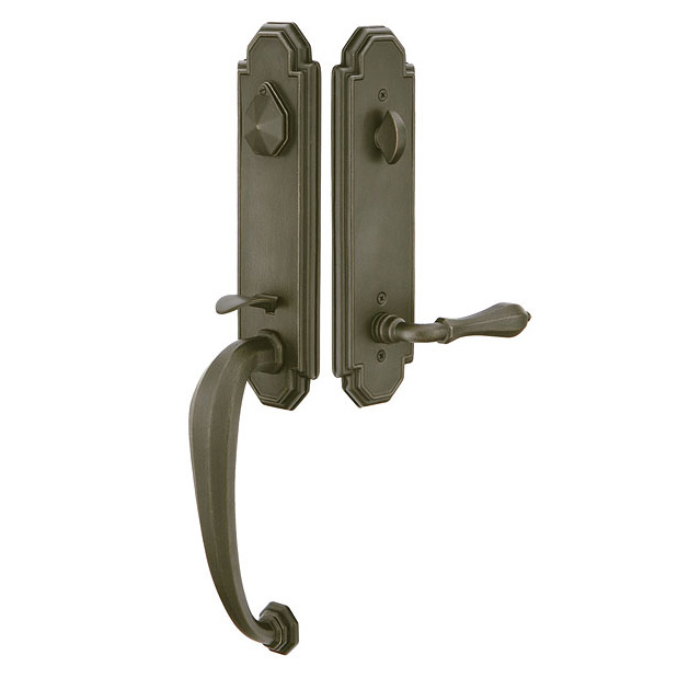 Door Entry Handlesets |   Cast Bronze Octagon Door Entryset Door Black-Flat/Bronze-Medium