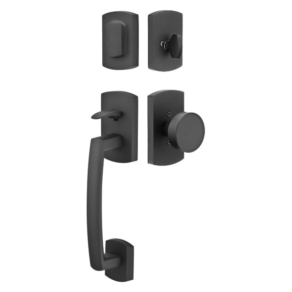 Door Entry Handlesets |   Cast Bronze Ridgemont Door Entry Set Door Black-Flat/Bronze-Medium/Bronze-White-Tumbled