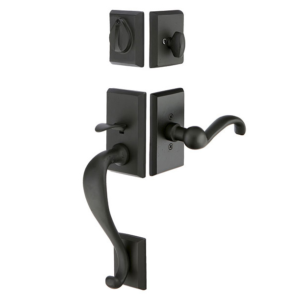 Door Entry Handlesets |   Sandcast Bronze Rectangular Sectional Door Entry Set Door Black-Flat/Bronze-Medium/Bronze-White-Tumbled