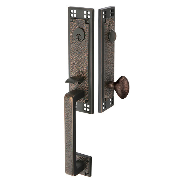 Door Entry Handlesets |   Solid Brass Arts & Crafts Door Entryset Door Black/Nickel-Satin/Oil Rubbed Bronze