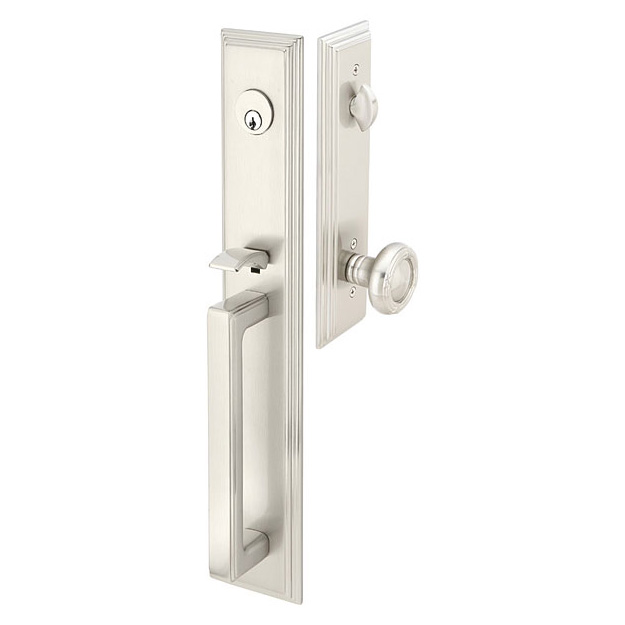 Door Entry Handlesets |   Solid Brass Melrose Tubular Door Entry Set Door Black-Flat/Brass-Polished - Lifetime/Chrome-Polished/French Antique/Nickel-Polished/Nickel-Satin/Oil Rubbed Bronze/Pewter