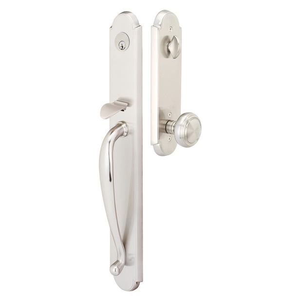 Door Entry Handlesets |   Solid Brass Wilmington Tubular Door Entry Set Door Black-Flat/Brass-Polished - Lifetime/Chrome-Polished/French Antique/Nickel-Satin/Oil Rubbed Bronze/Pewter