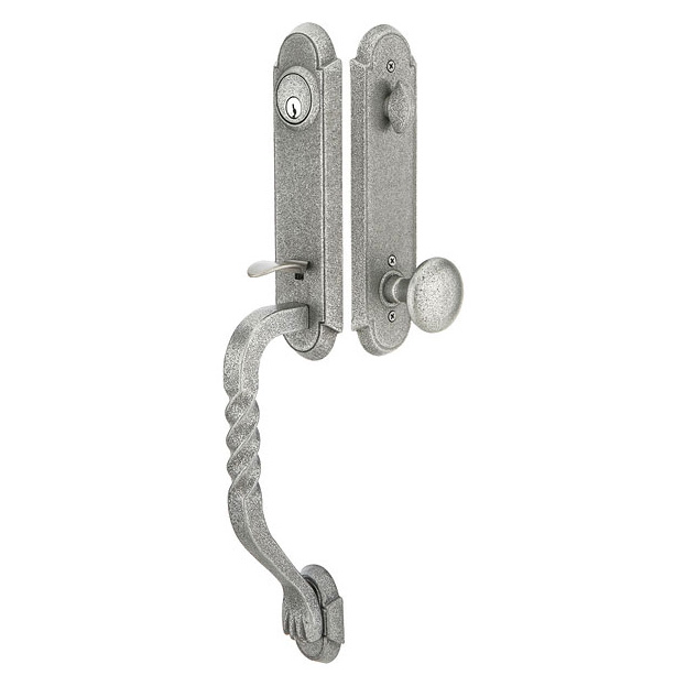 Door Entry Handlesets |   Wrought Steel San Carlos Door Entryset Door Black-Flat/Steel-Satin