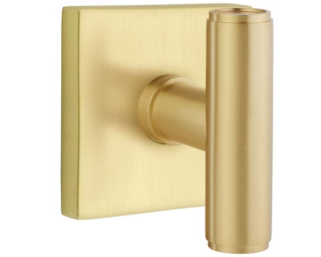 Door Knobs |   Ace Door Knobset w/Square Rosette Door Black-Flat/Brass-Satin/Brass-Unlacquered/Chrome-Polished/Nickel-Polished/Nickel-Satin