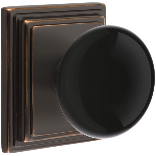 Door Knobs |   Ebony Porcelain Door Knobset w/Wilshire Rosette Door Black-Flat/Brass-Antique/Brass-Polished/Brass-Satin/Brass-Unlacquered/Bronze-Oil Rubbed/Chrome-Polished/Nickel-Polished/Nickel-Satin/Pewter