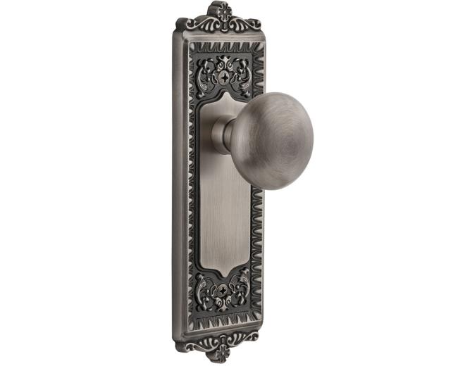 Door Knobs |   Fifth Avenue Door Knobset Decorative Side Plates Brass-Antique/Brass-Polished/Bronze-Timeless/Nickel-Satin/Pewter-Antique