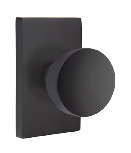 Door Knobs |   Laurent Door Knobset w/Modern Rectangular Rosette Door Black-Flat/Brass-Satin/Brass-Unlacquered/Bronze-Oil Rubbed/Chrome-Polished/Nickel-Polished/Nickel-Satin