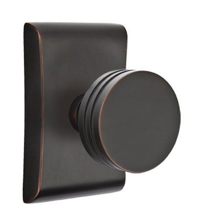 Door Knobs |   Modern Bern Door Knobset w/Neos Rosette Door Black-Flat/Bronze-Oil Rubbed/Chrome-Polished/Nickel-Satin