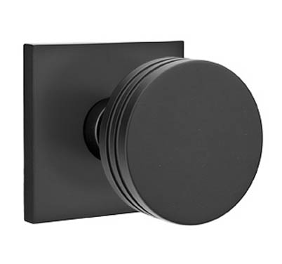 Door Knobs |   Modern Bern Door Knobset w/Square Rosette Door Black-Flat/Chrome-Polished/Nickel-Satin/Oil Rubbed Bronze