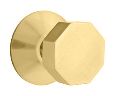 Door Knobs |   Modern Octagon Door Knobset w/Modern Rosette Door Brass-Satin/Chrome-Polished/Nickel-Satin/Oil Rubbed Bronze