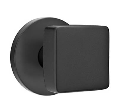 Door Knobs |   Modern Square Door Knobset w/Disk Rosette Door Black-Flat/Brass-Satin/Chrome-Polished/Nickel-Satin/Oil Rubbed Bronze