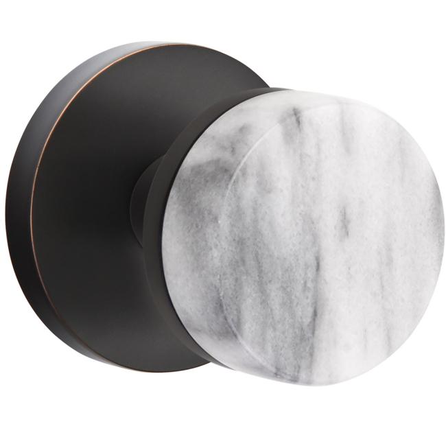 Door Knobs |   Select Conical White Marble Door Knobset w/Disk Rosette Door Black-Flat/Brass-Satin/Brass-Unlacquered/Bronze-Oil Rubbed/Chrome-Polished/Nickel-Polished/Nickel-Satin