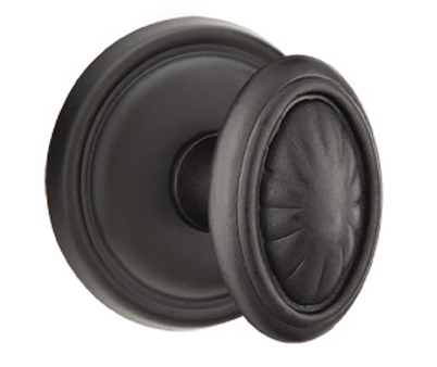 Door Knobs |   Tuscany Parma Door Knobset w/Round Rosette Door Black-Flat/Bronze-Medium