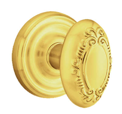 Door Knobs |   Victoria Door Knobset w/Regular Rosette Door Brass-Polished/French Antique/Nickel-Satin/Oil Rubbed Bronze