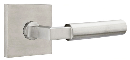 Door Levers |   Cast Stainless Steel Hercules Door Leverset w/Square Rosette – Brushed Stainless Steel Door Door Levers