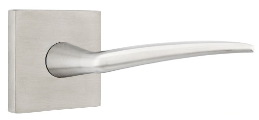 Door Levers |   Cast Stainless Steel Poseidon Door Leverset w/Square Rosette Door Door Levers