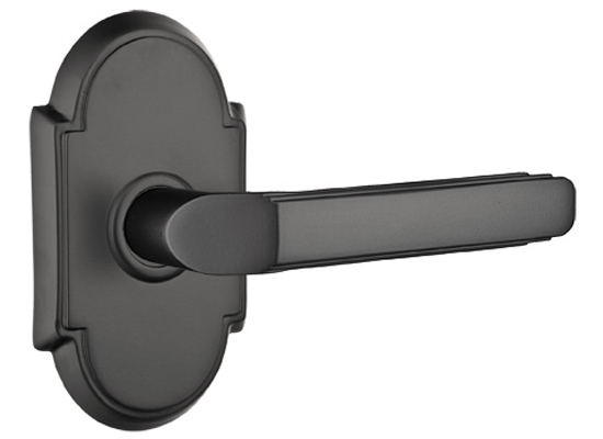 Door Levers |   Milano Door Leverset w/Scalloped Rosette Door Black-Flat/Brass-Polished - Lifetime/Chrome-Polished/French Antique/Nickel-Satin/Oil Rubbed Bronze/Pewter