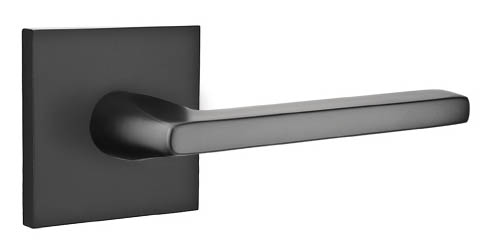 Door Levers |   Modern Helios Door Leverset w/Square Rosette Door Black-Flat/Brass-Satin/Chrome-Polished/Nickel-Polished/Nickel-Satin/Oil Rubbed Bronze