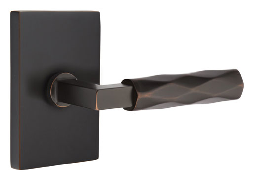 Door Levers |   Select Tribeca L-Square Door Leverset w/Modern Rectangle Rosette Door Black-Matte/Brass-Satin/Brass-Unlacquered/Bronze-Oil Rubbed/Chrome-Polished/Nickel-Polished/Nickel-Satin