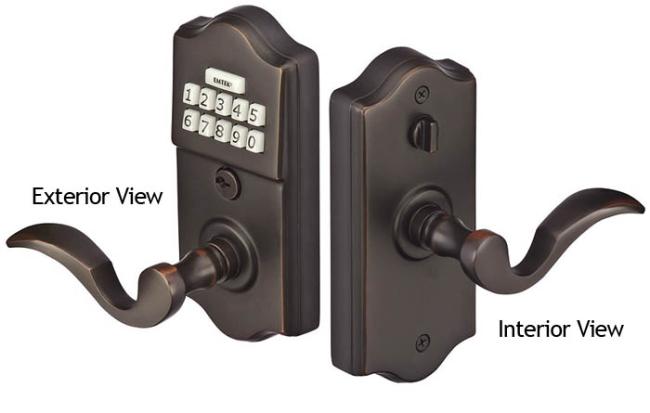 Electronic & Pushbutton Locks |   Electronic Keypad Leverset- Classic Style Door Brass-Polished - Lifetime/Nickel-Satin/Oil Rubbed Bronze