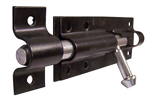 Gate Hardware |   6-1/4″ (159mm) Tower Bolt – EACH (Black) Door Gate Hardware