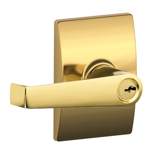 Key In Locks, Knobs & Levers |   Elan Keyed Entry Door Lever Set with Century Trim Door Brass-Polished/Chrome-Polished/Chrome-Satin