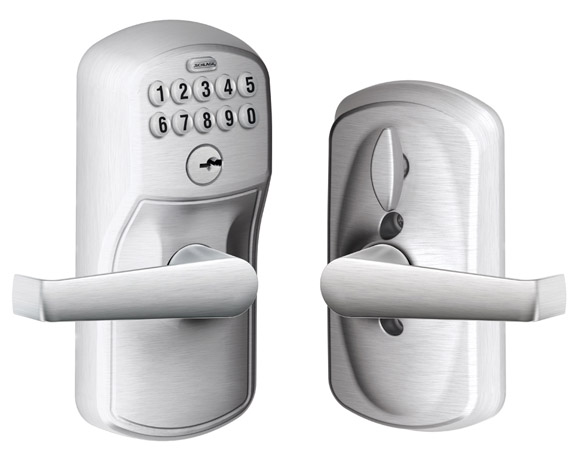 Key In Locks, Knobs & Levers |   FE595 Keypad Entryset with Flex-Lock – w/Plymouth Trim and Elan Lever Door Electronic & Pushbutton Locks