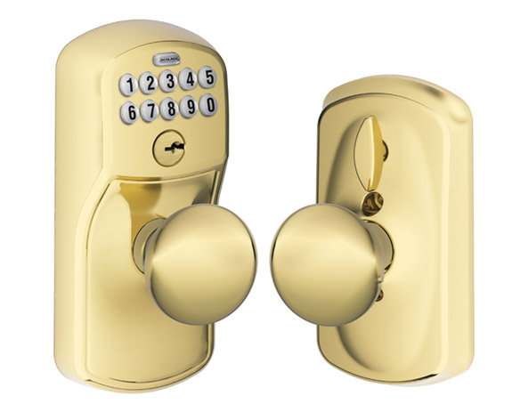 Key In Locks, Knobs & Levers |   FE595 Keypad Entryset with Flex-Lock – w/Plymouth Trim and Plymouth Knob Door Electronic & Pushbutton Locks