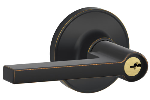 Key In Locks, Knobs & Levers |   Keyed Entry Door Leverset Door Black-Matte/Bronze-Aged/Nickel-Satin