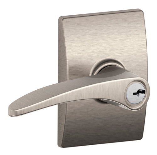 Key In Locks, Knobs & Levers |   Manhattan Keyed Door Lever Set with Century Trim Door Chrome-Polished/Chrome-Satin/Nickel-Satin