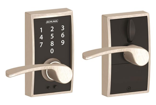 Key In Locks, Knobs & Levers |   Touch™ FE695 Keyless Touchscreen Lockset – w/Century Trim and Merano Lever Door Black-Matte/Bronze-Aged/Chrome-Polished/Chrome-Satin/Nickel-Satin