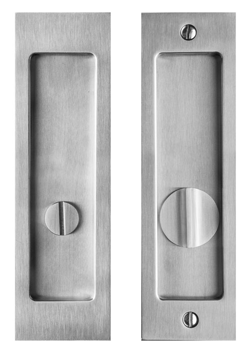 Pocket, Sliding Door Handles & Locks |   Stainless Steel Mortise Pocket Door Privacy Latch w/Straight Turn Piece Door Black-Satin/Brass-Satin/Stainless Steel-Polished/Stainless Steel-Satin