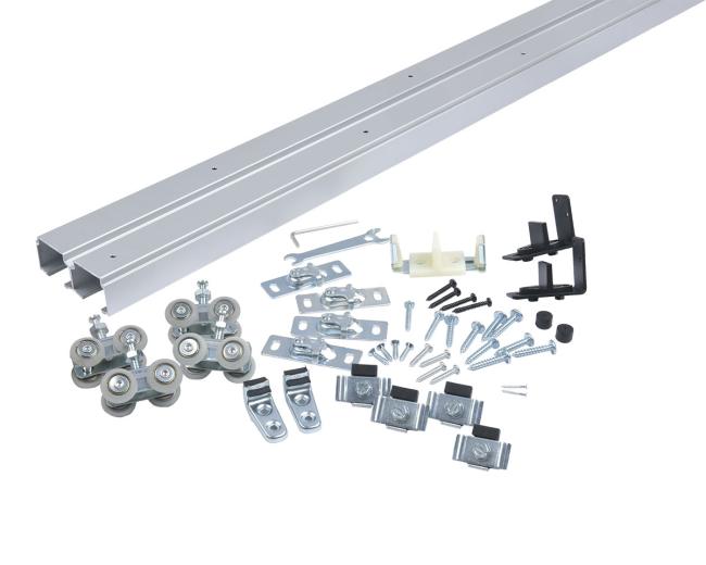 Sliding Door Track Systems |   60″ (1524mm) ByPass Track Set – 250lb. (Aluminum) Door Sliding Door Track Systems