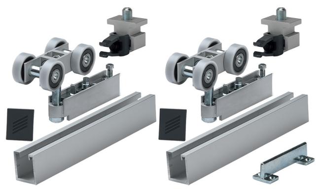 Sliding Door Track Systems |   Low-Profile Ball-Bearing Carrier Set – (150lb.) Door Sliding Door Track Systems