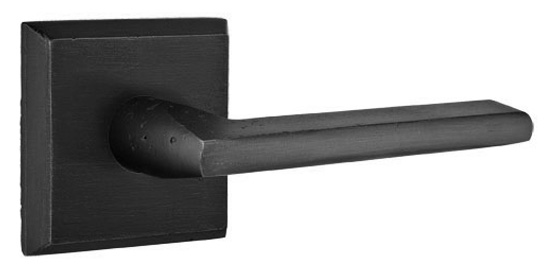 Door Levers |   Cast Bronze Lariat Door Leverset w/No. 6 Rosette Door Black-Flat/Bronze-Medium/Bronze-White-Tumbled