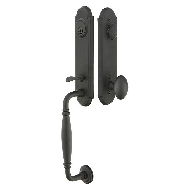 Door Entry Handlesets |   Wrought Steel Normandy Door Entryset Door Black-Flat/Steel-Satin